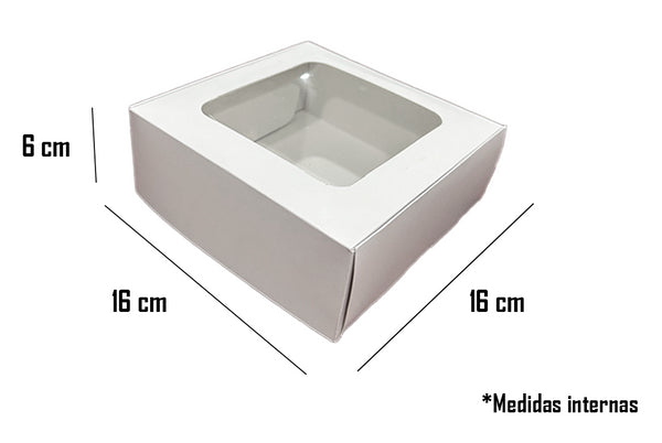 Caja con ventana 16 x 16 x 6