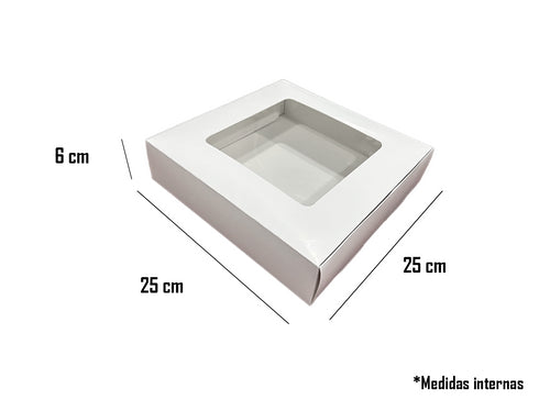 Caja con ventana 25 x 25 x 6
