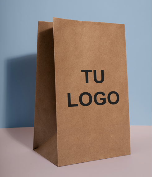 Bolsa kraft - 30 x 18 + 40 cm - Personalizable