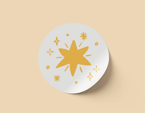 Estrellas 1 - Etiquetas redondas 100 pz
