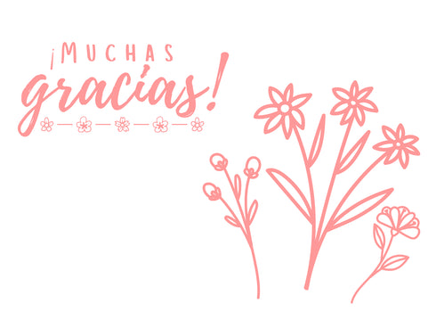 Flores 3 - Thank-you cards 14x10 - 50 pz