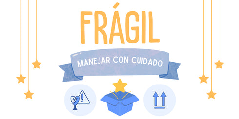 Estrellas 1 - Etiqueta "Frágil" 100 pz