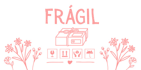 Flores 3 - Etiqueta "Frágil" 100 pz