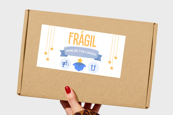 Estrellas 1 - Etiqueta "Frágil" 100 pz