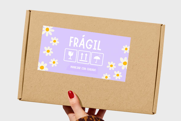 Flores 2 - Etiqueta "Frágil" 100 pz