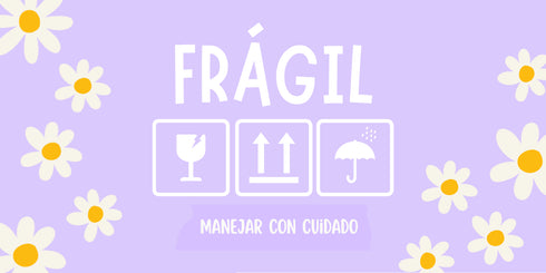 Flores 2 - Etiqueta "Frágil" 100 pz