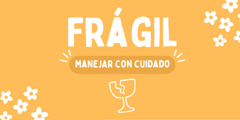 Flores 1 - Etiqueta "Frágil" 100 pz